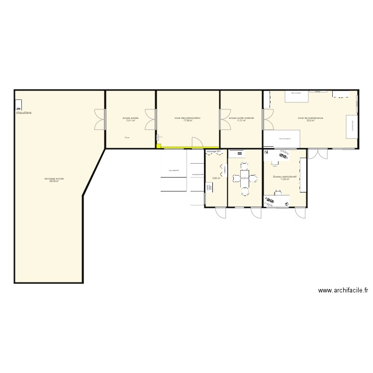 cabine escaudain. Plan de 8 pièces et 164 m2