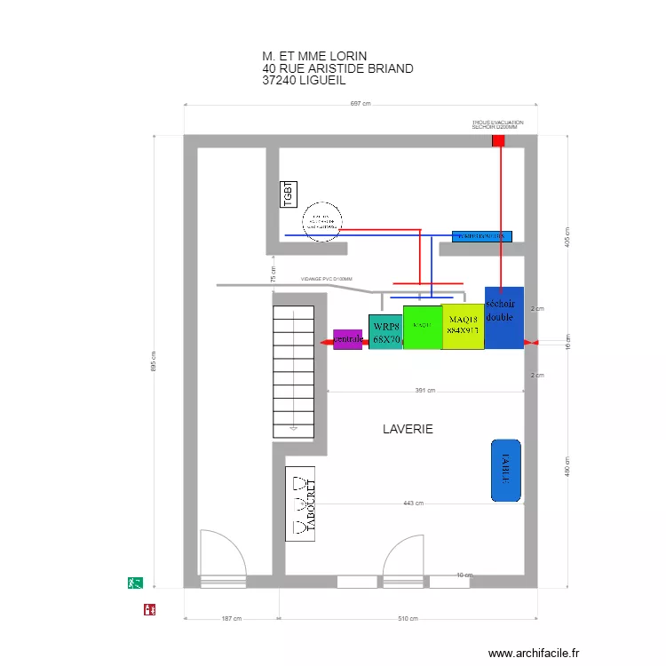 LORIN 37240 LIGUEIL. Plan de 