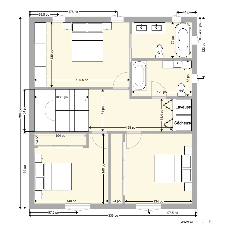 Plan étage AnnSophie. Plan de 0 pièce et 0 m2