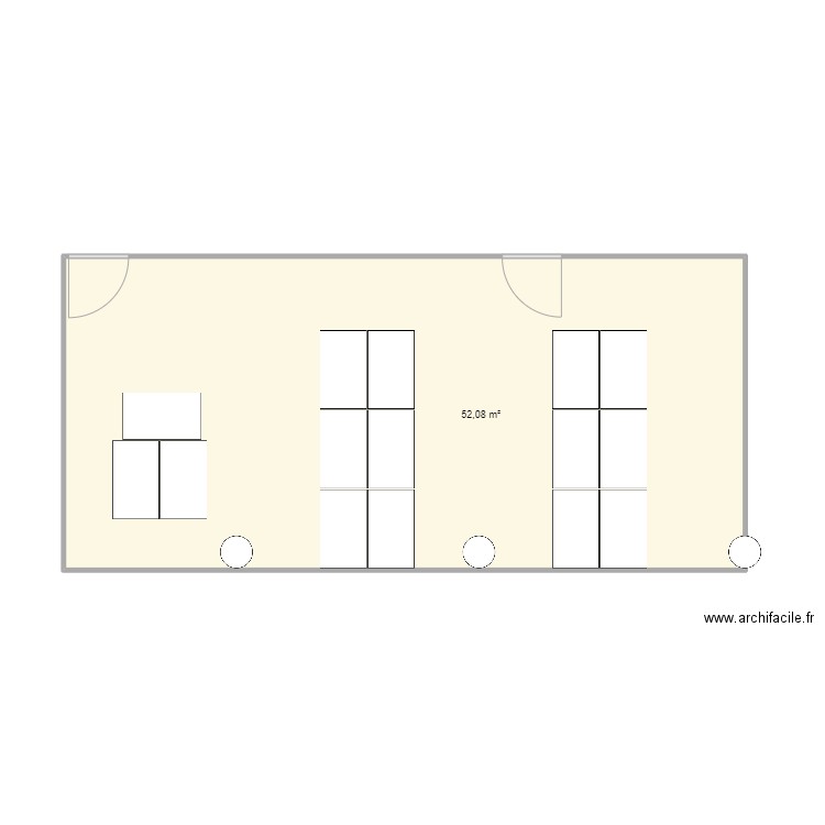 Installation Fx 2D / 3D 4ème étage. Plan de 1 pièce et 52 m2