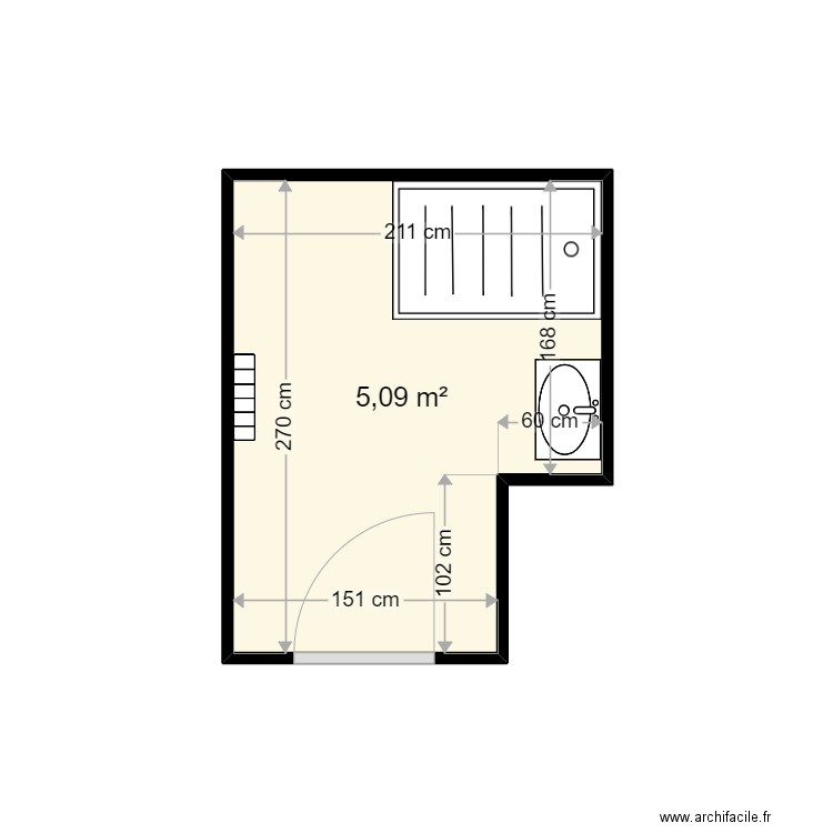 MANTE MICHEL . Plan de 1 pièce et 5 m2