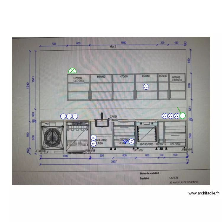 CUISINE DC 160. Plan de CUISINE DC 160. Plan de