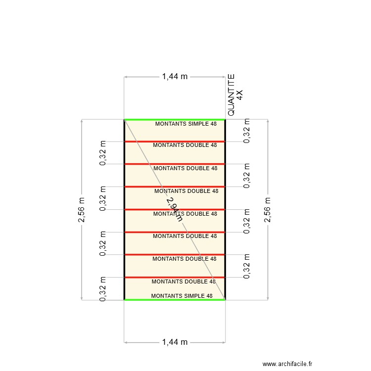 ecran molecule. Plan de 8 pièces et 4 m2