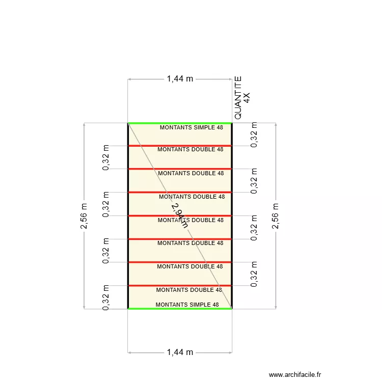 ecran molecule. Plan de 8  et 4 m²