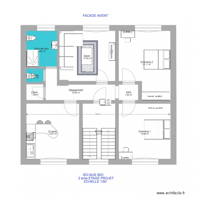 SCI MJS 2eme ETAGE PROJET. Plan de 0 pièce et 0 m2