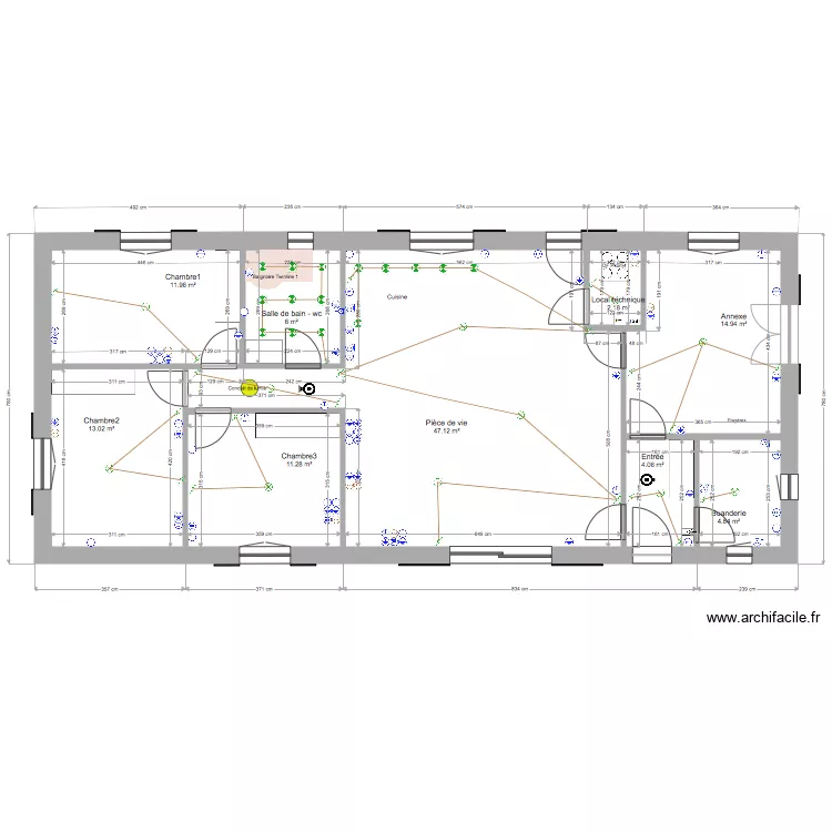 Projet Basikmob avec projection &eacute;lectrique et cotations pi&egrave;ces. Plan de 