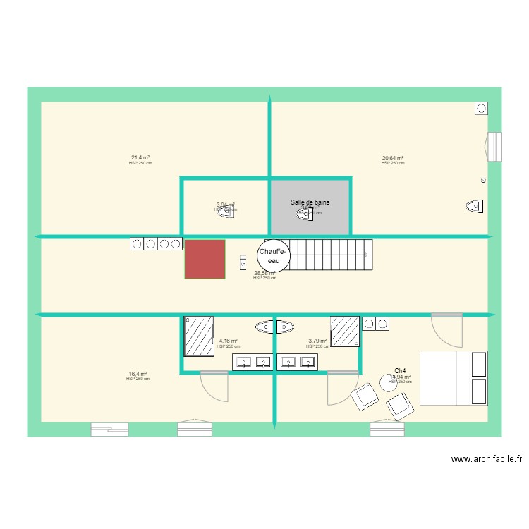 Caro modification Etage. Plan de 0 pièce et 0 m2