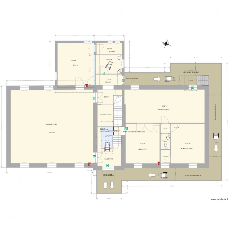 ERP cheminement issue de secours 3. Plan de 0 pièce et 0 m2