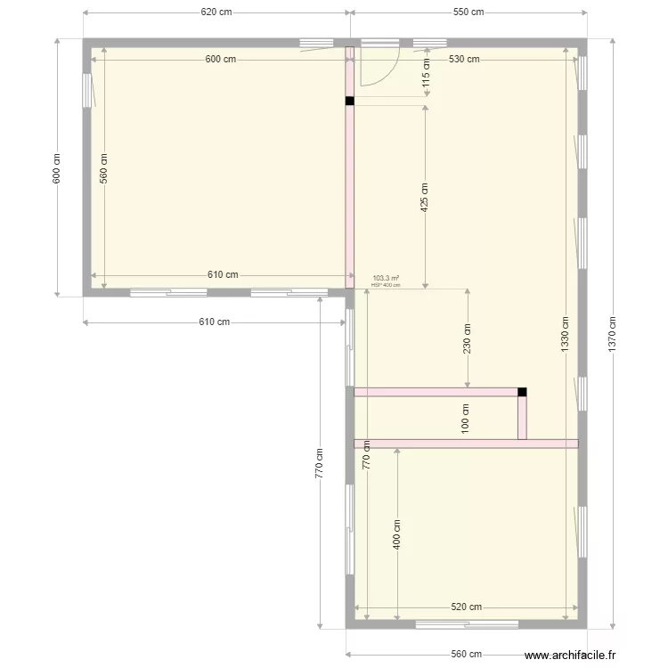 ELEVATION MURS et POUTRES RDC PETOT. Plan de 