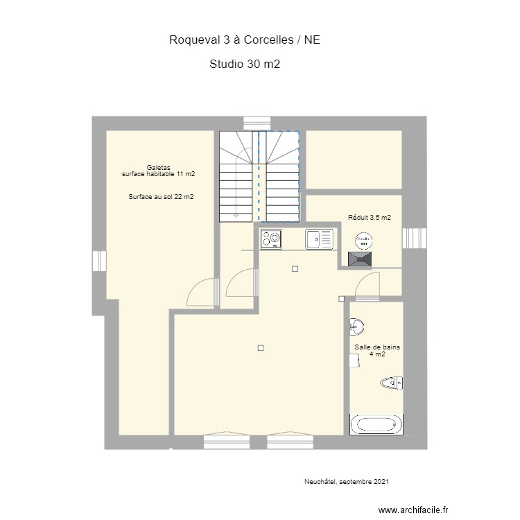 3b étage studio. Plan de 0 pièce et 0 m2