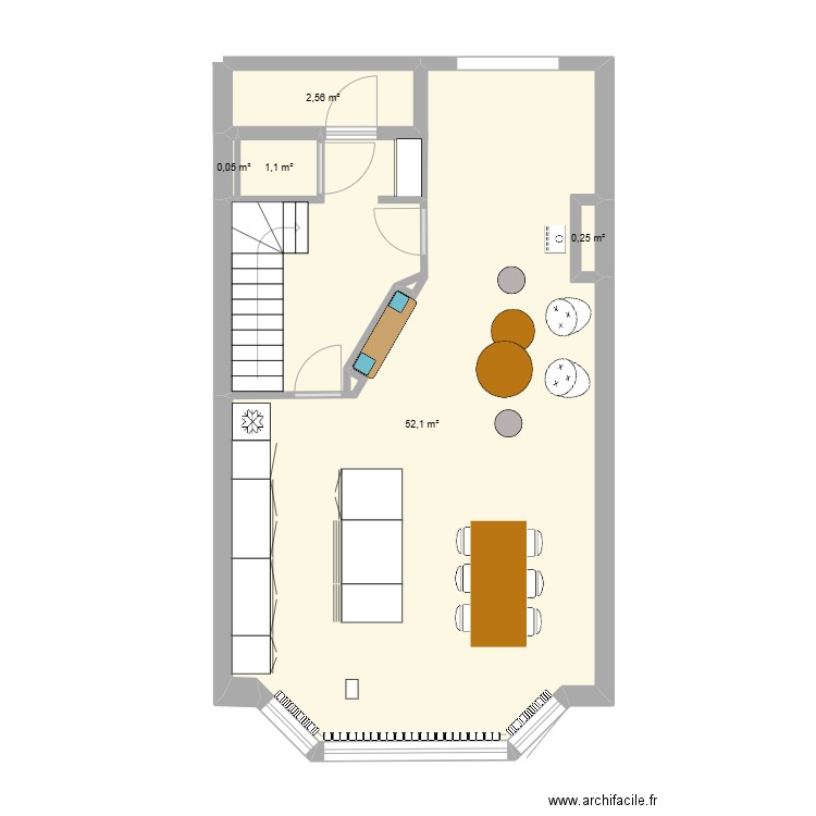 Ballings 88 v2. Plan de 5 pièces et 56 m2