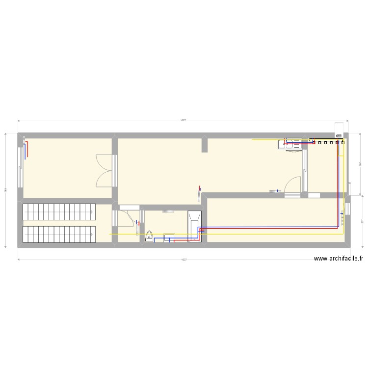 vanderstichelen sanitaire. Plan de 7 pièces et 75 m2