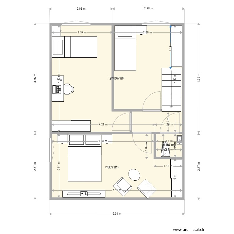 kevin chambre. Plan de 0 pièce et 0 m2