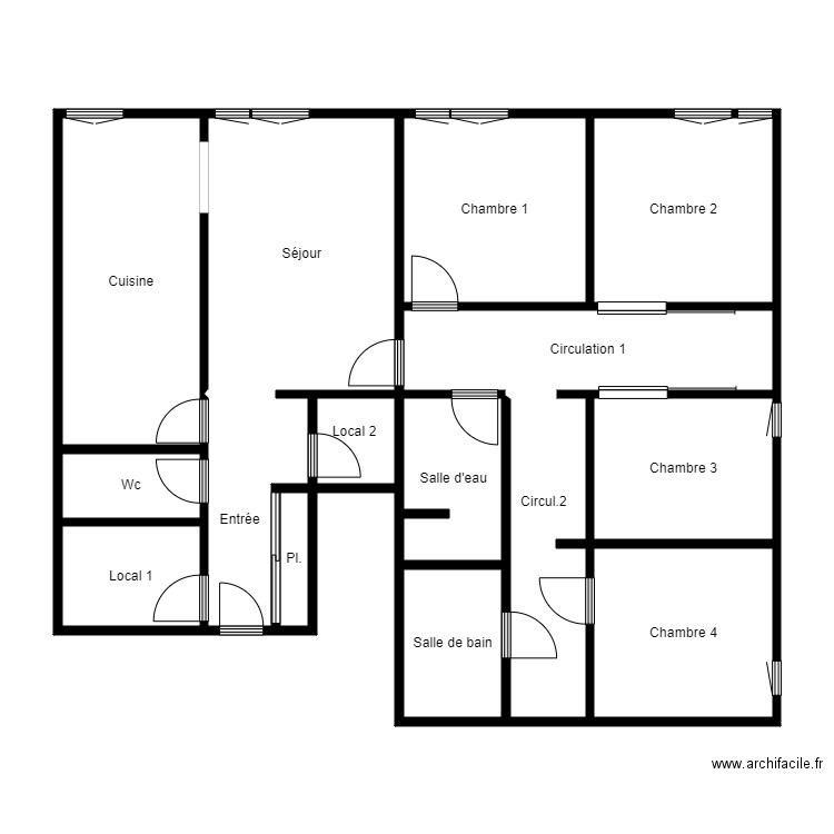 5005B200LG002. Plan de 15 pièces et 106 m2