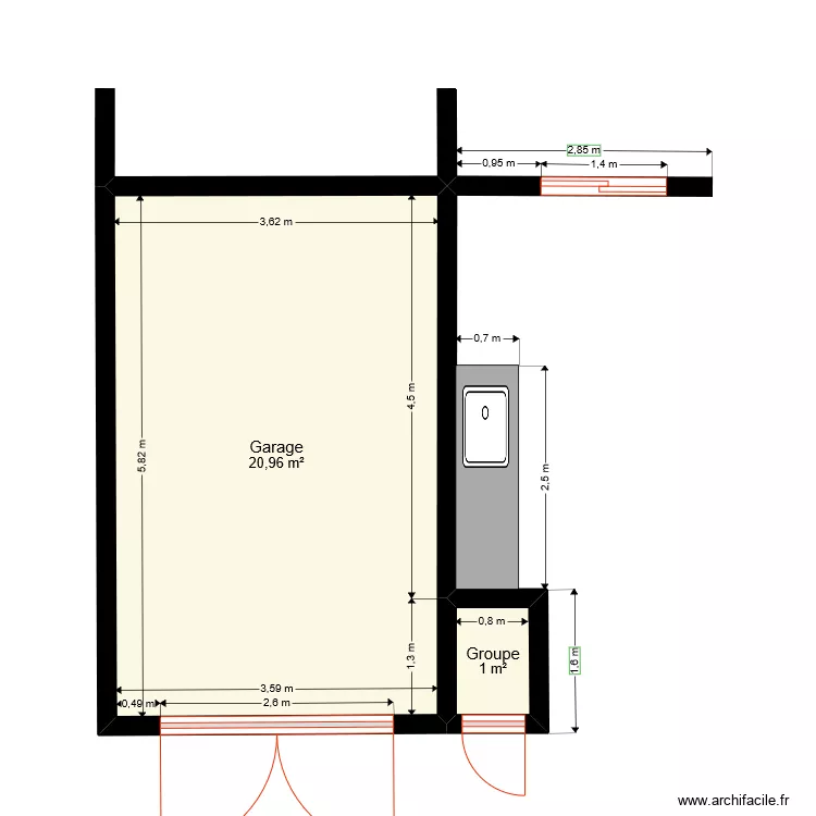 garage. Plan de garage. Plan de