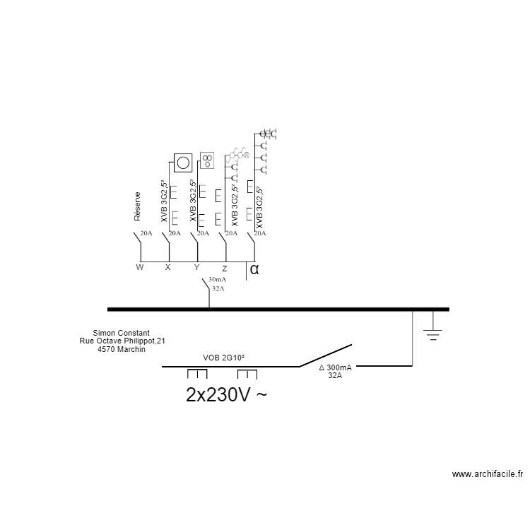 unifilaire buanderie. Plan de 0 pièce et 0 m2