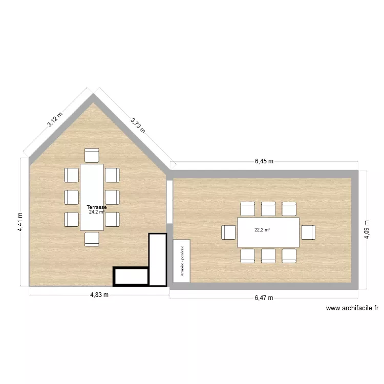 COUSSEAU 2. Plan de 2 Pièces et 46 m² COUSSEAU 2. Plan de 2 Pièces et 46 m²
