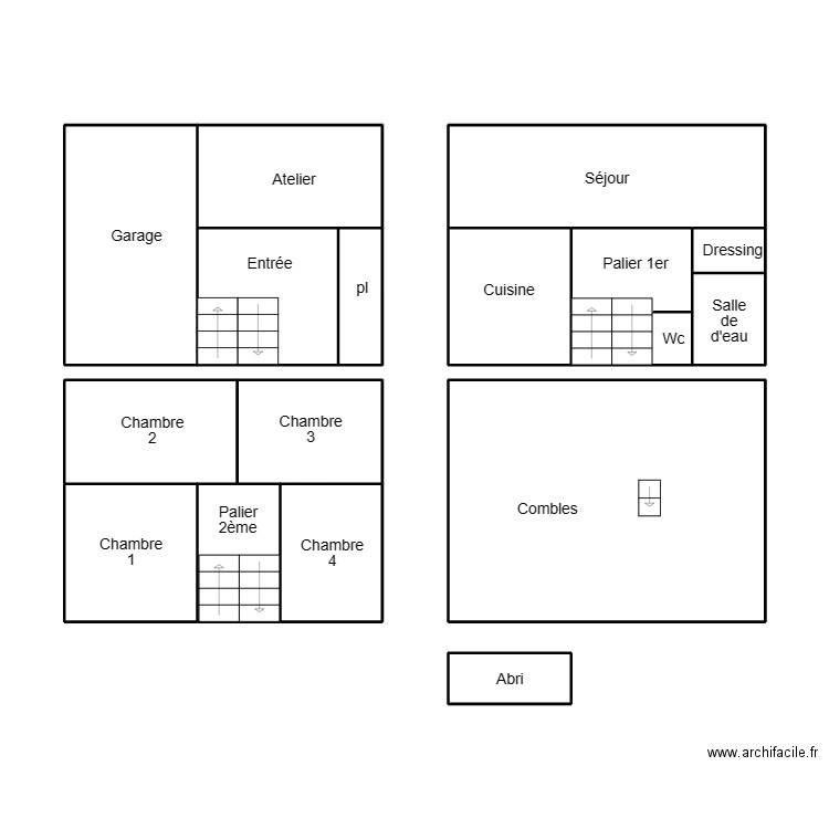 DOUARNENEZ SUAREZ. Plan de 16 pièces et 76 m2