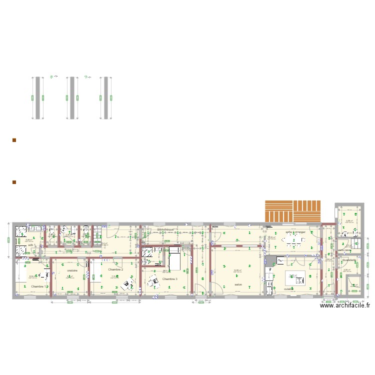 Bâtiment Voltaire v0001b. Plan de 18 pièces et 147 m2