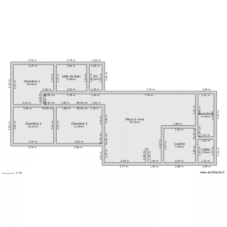 Maison 2. Plan de 
