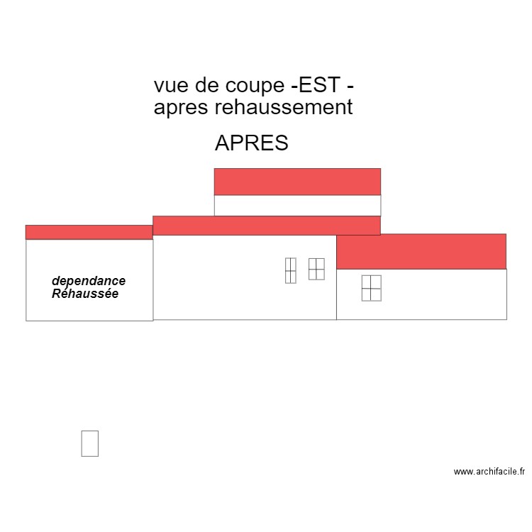 plan de coupe -est- dependance réhaussée sans cotes. Plan de 0 pièce et 0 m2