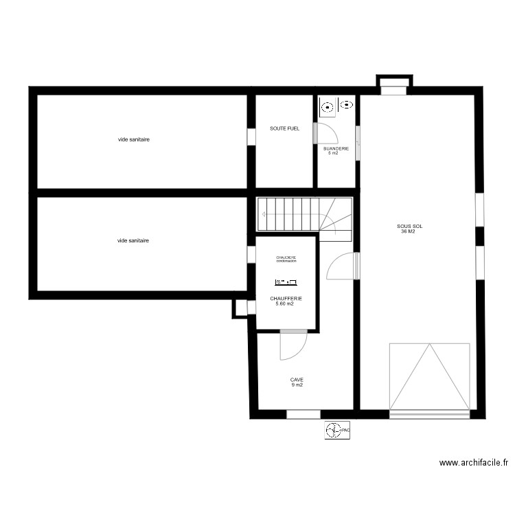 FOUGERETS sous sol. Plan de 0 pièce et 0 m2