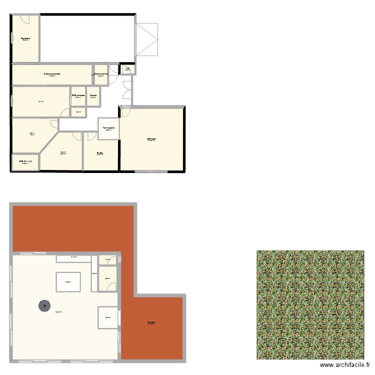 Projet rénovation 2. Plan de 23 pièces et 310 m2