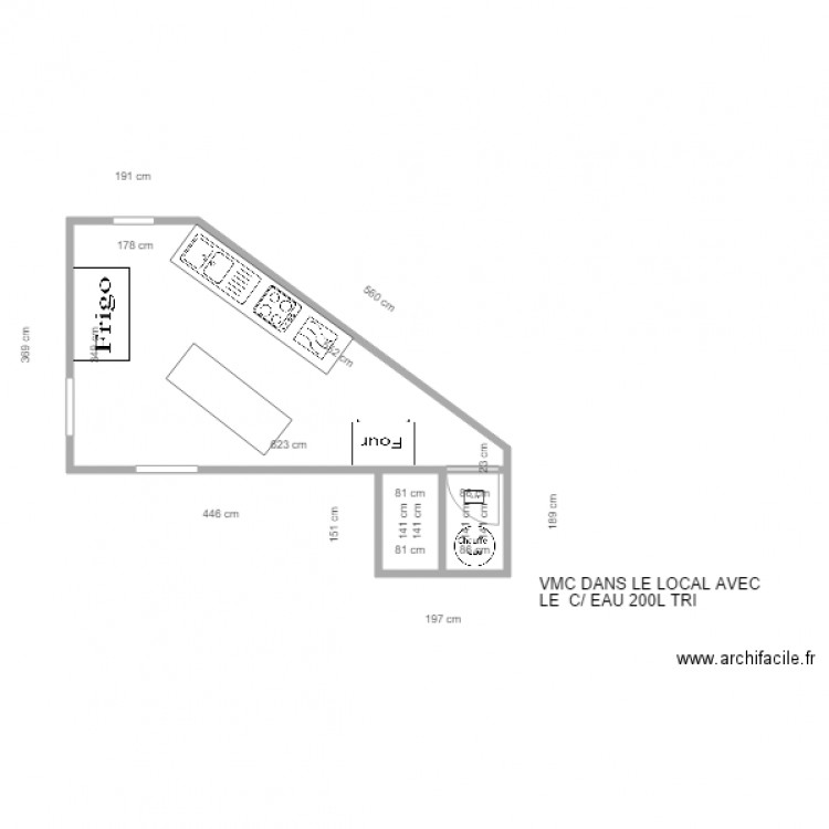 CUISINE IMPLANTATION. Plan de 0 pièce et 0 m2