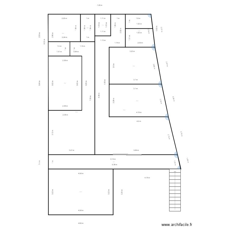 BASTOINE. Plan de 11 pièces et 103 m2