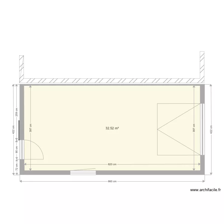 Abri en extention 850. Plan de 