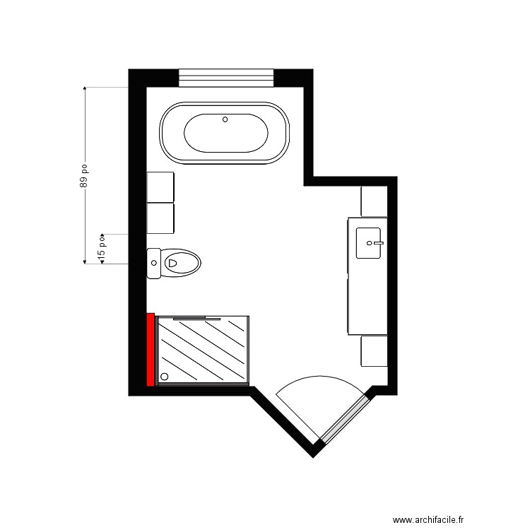 audet sdb1. Plan de 1 pièce et 11 m2