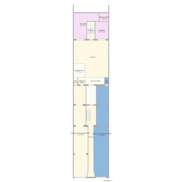 clemenceau rez avant. Plan de 0 pièce et 0 m2