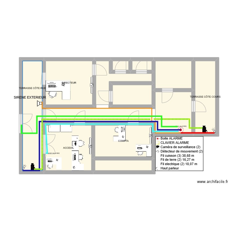 BUREAU PAPETERIE ROXANE. Plan de 13 pièces et 85 m2