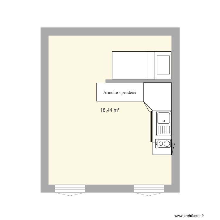 studio. Plan de 0 pièce et 0 m2