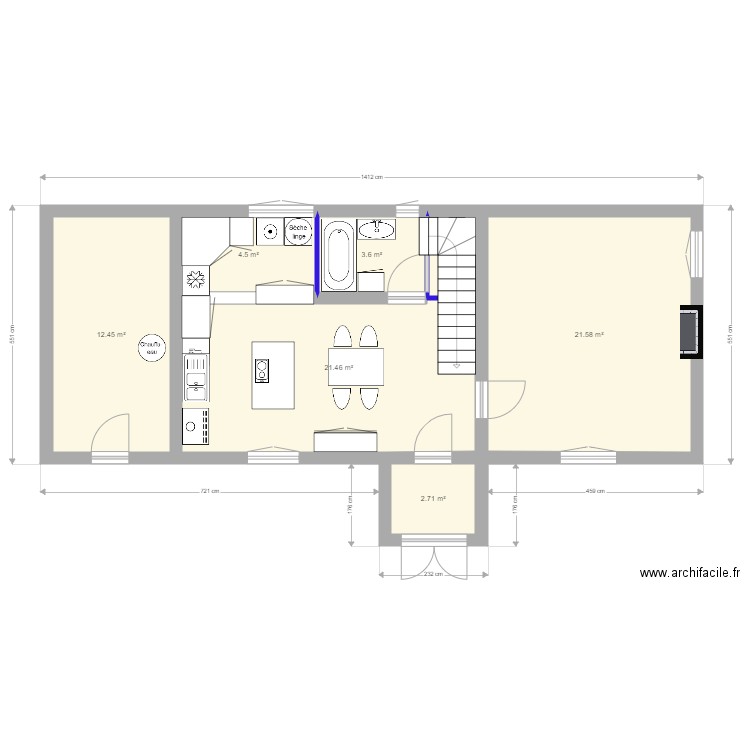 plourivo escalier droit. Plan de 0 pièce et 0 m2