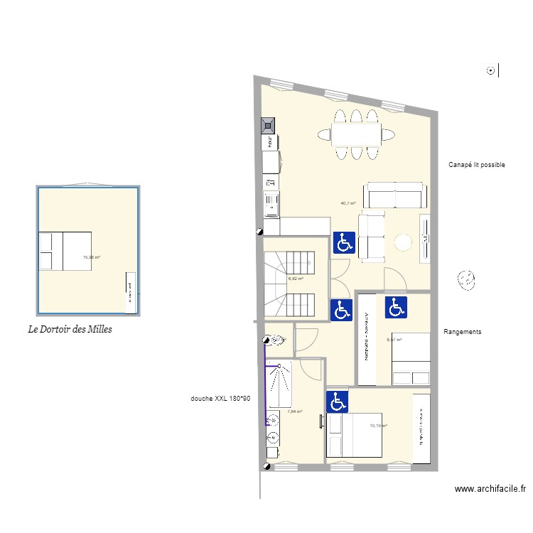 Arthur aubagne T3. Plan de 7 pièces et 91 m2