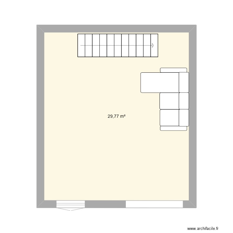 Priscilla sainte Marie. Plan de 1 pièce et 30 m2