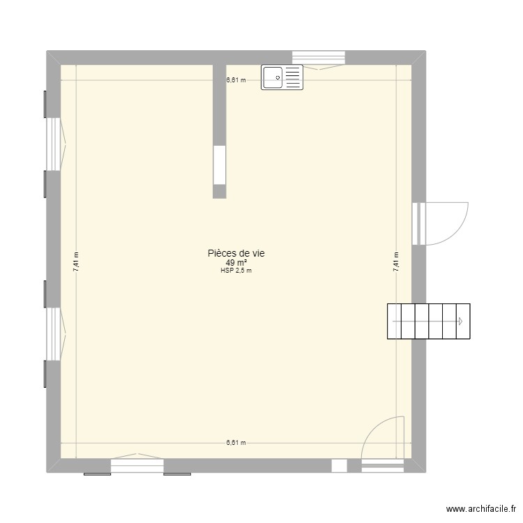 Maison . Plan de 1 pièce et 49 m2