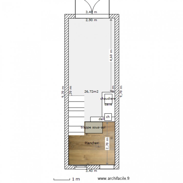 garage reutilise. Plan de 0 pièce et 0 m2