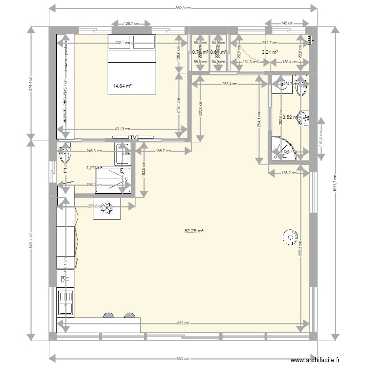 230104 CHALET AMÉNAGEMENT-02. Plan de 7 pièces et 79 m2