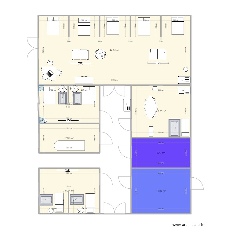 REHABILITATION. Plan de 7 pièces et 105 m2