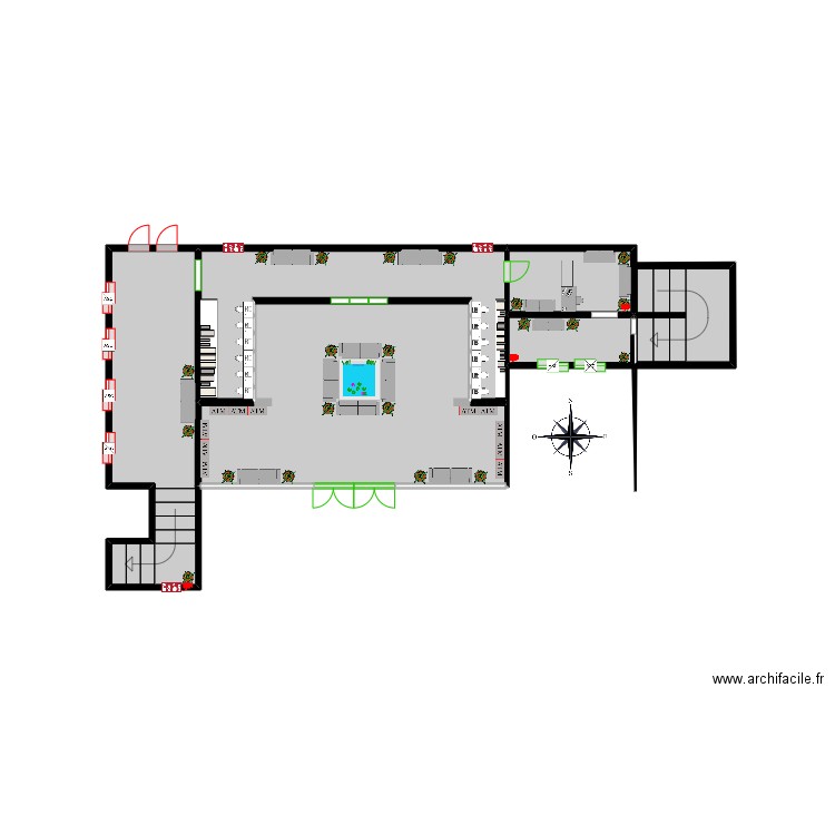 Gruppe 6 RDC. Plan de 5 pièces et 10 m2