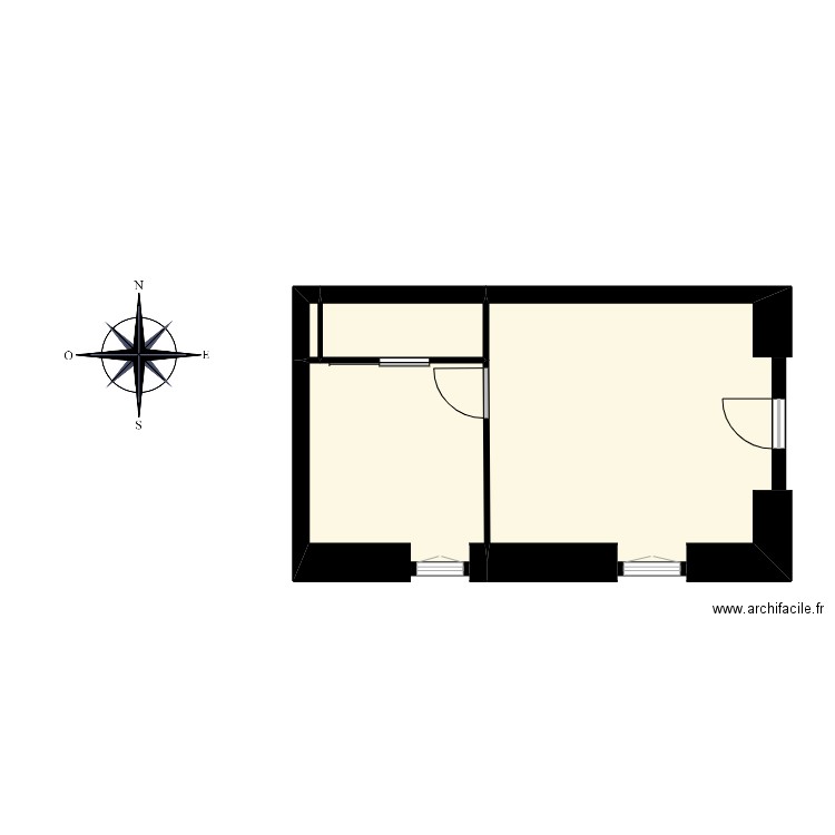 Ximenis. Plan de 4 pièces et 28 m2