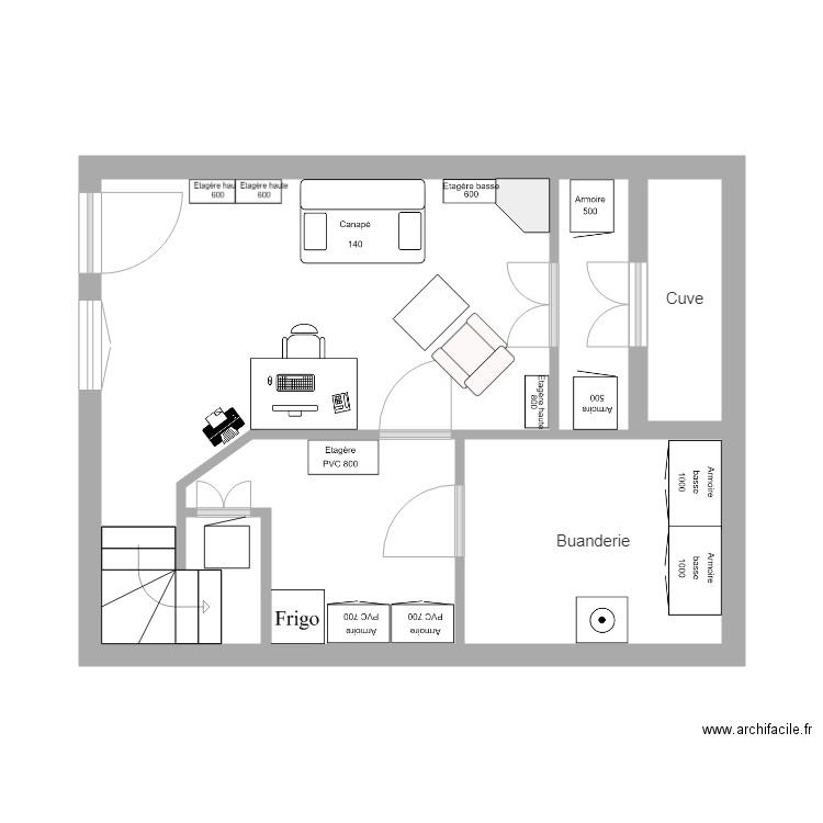 sous sol orangerie. Plan de 0 pièce et 0 m2