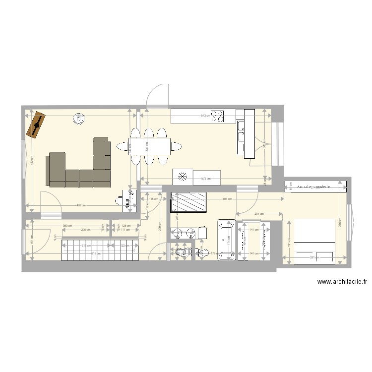 appart rdc croisette sdb 3. Plan de 0 pièce et 0 m2