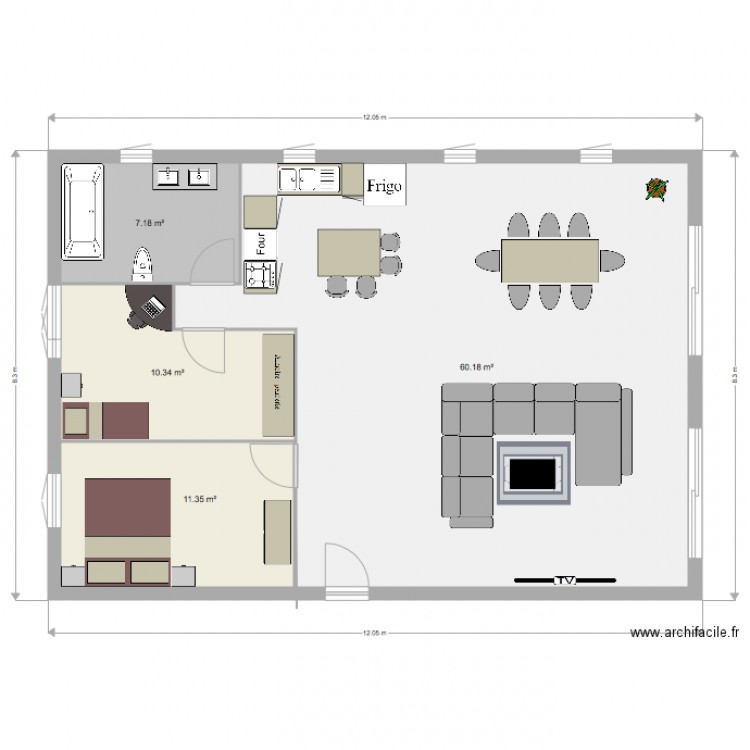 Appartement t2. Plan de 0 pièce et 0 m2