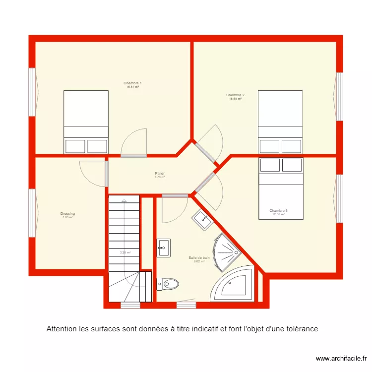 BI 2593 &eacute;tage non c&ocirc;t&eacute;. Plan de 