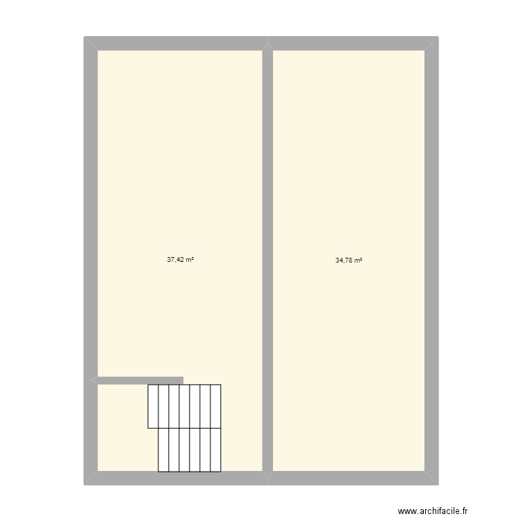 cluses_releve. Plan de 2 pièces et 72 m2