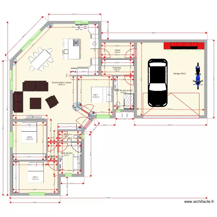 Les provinciales 110m2. Plan de 