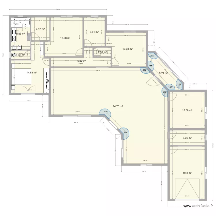 Suite parentale Moreau. Plan de 